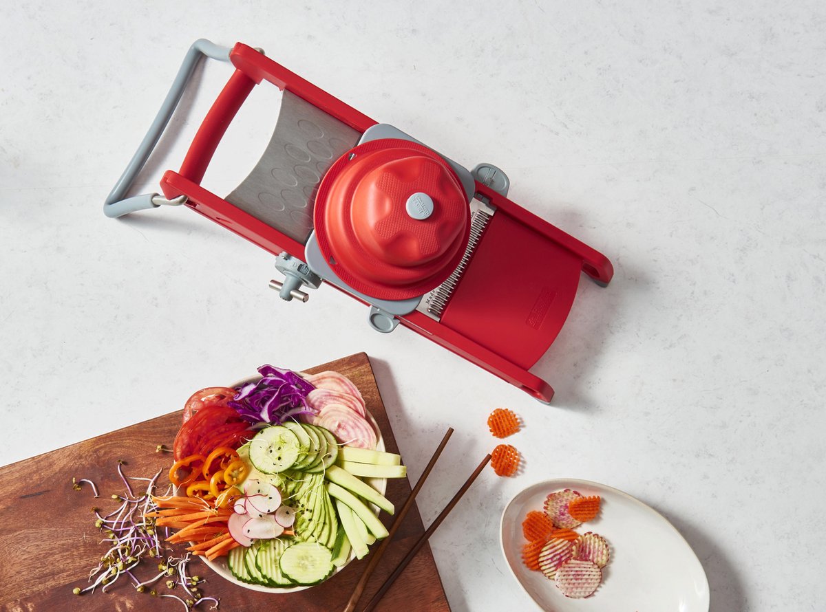 Mandoline SWING PLUS, rood, de Buyer