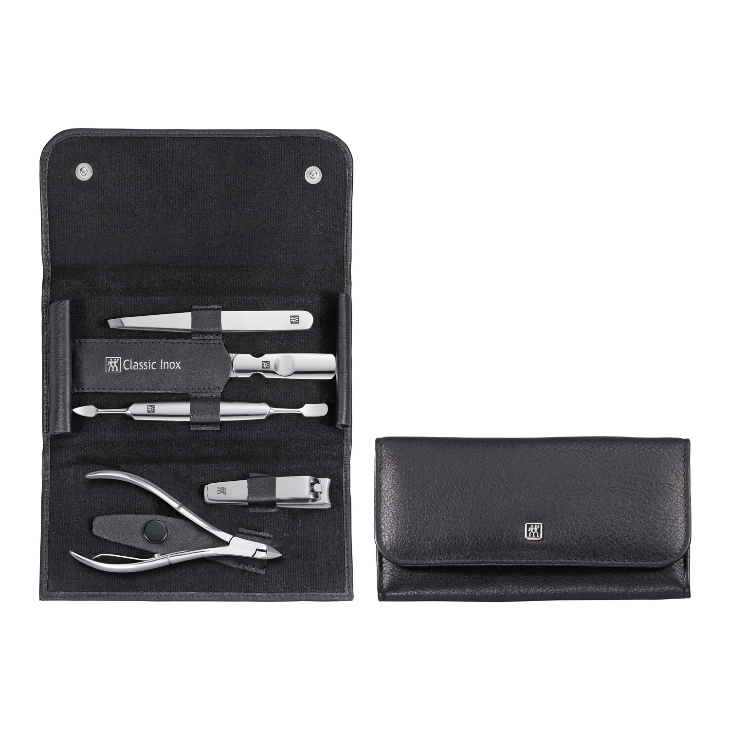 Manicureset CLASSIC INOX, 3-delig, met nageltang, zwart, Zwilling