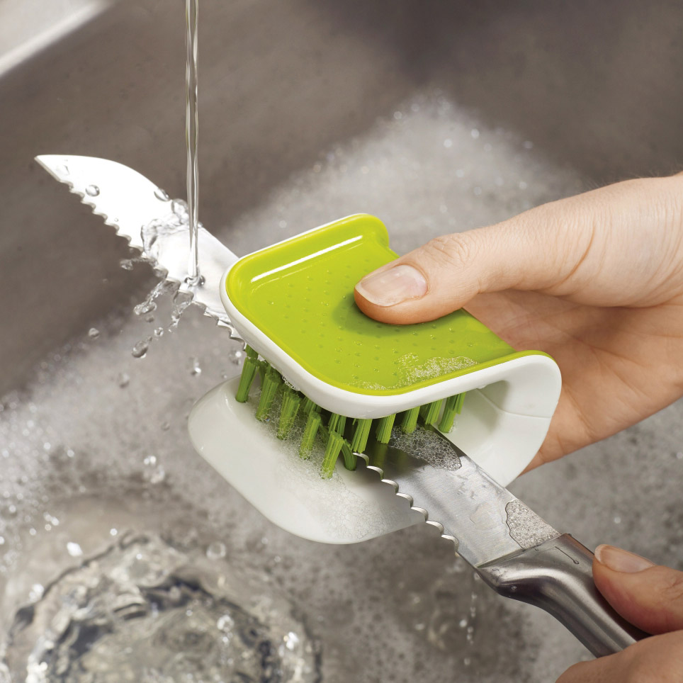 Afwasborstel voor messen en bestek BLADEBRUSH groen, Joseph Joseph