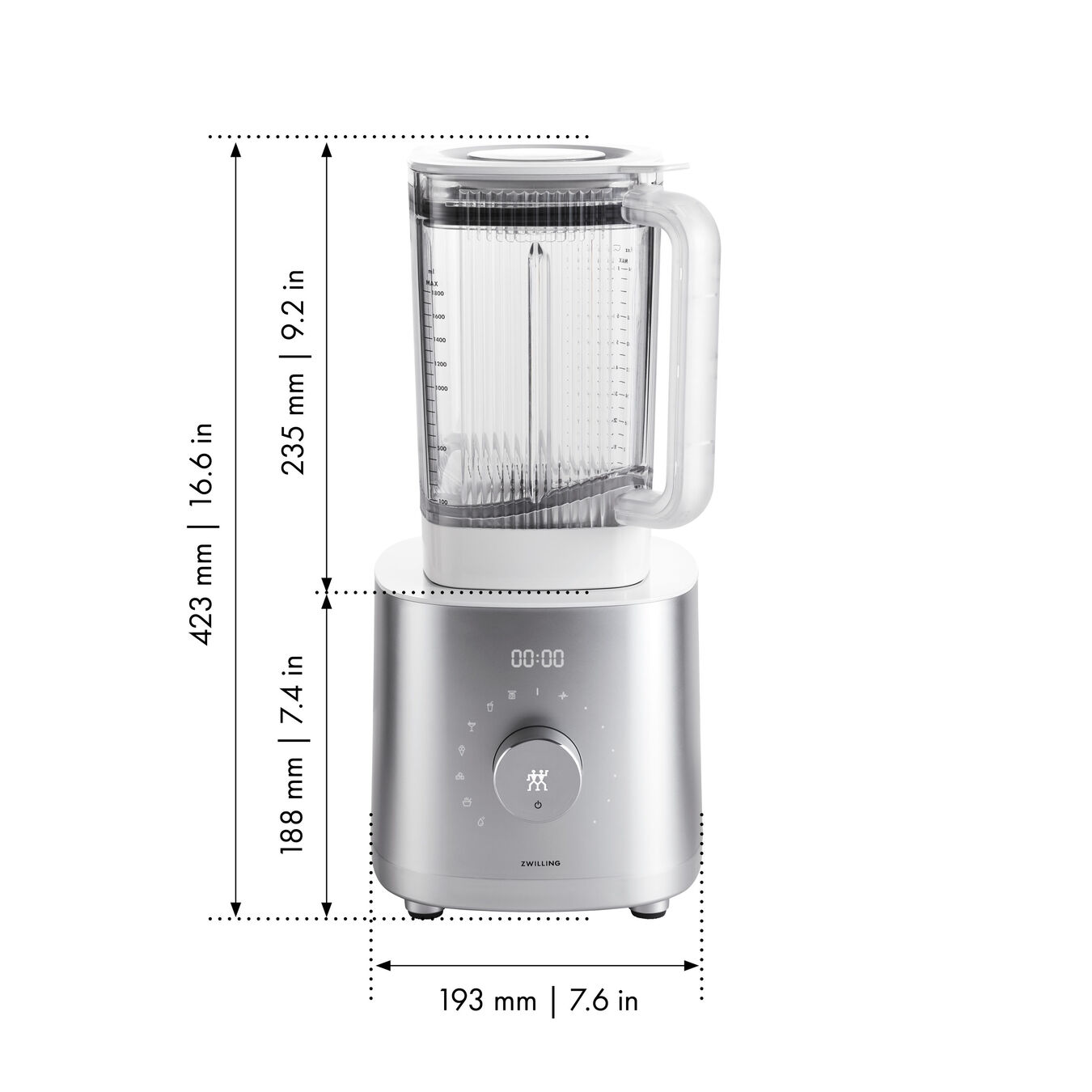 Blender ENFINIGY PRO 1,8 l, roestvrij staal, Zwilling