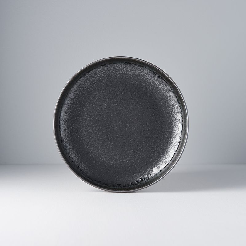 Dessertbord MATT BLACK 22 cm, hoge rand, MIJ