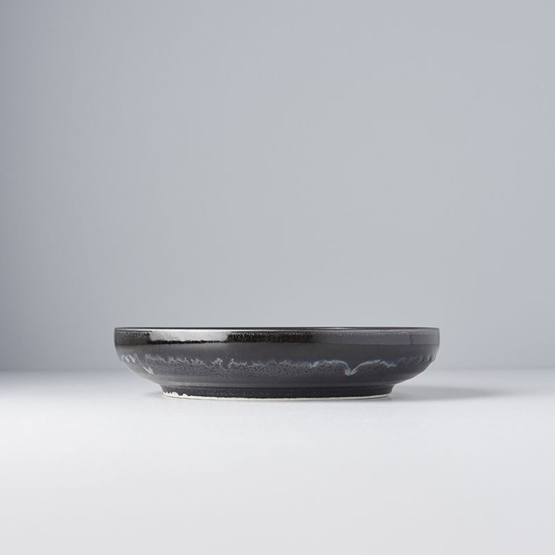 Dessertbord MATT BLACK 22 cm, hoge rand, MIJ