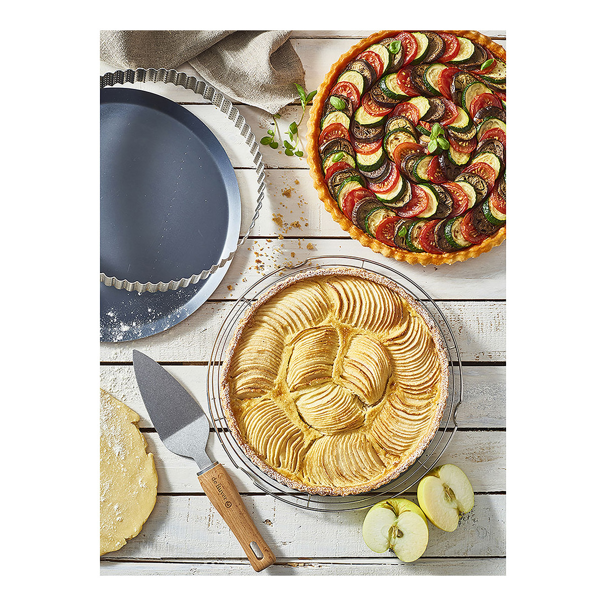 Bakvorm (set) voor taarten, 4-delig, de Buyer 