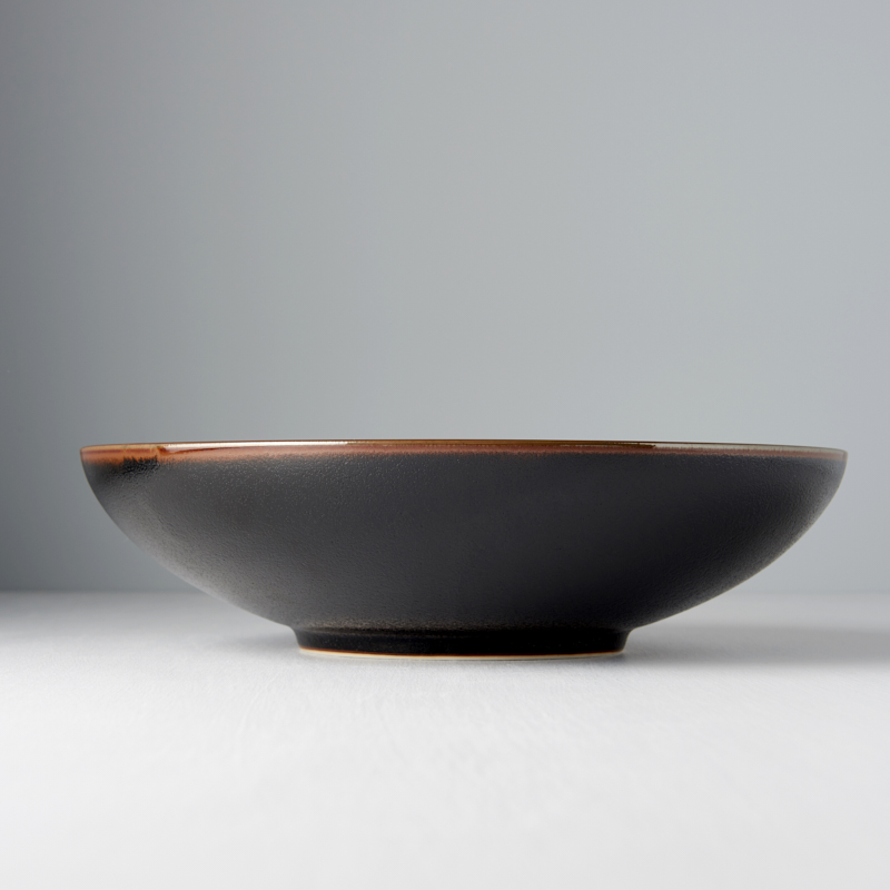 Serveerschaal TENMOKKU 28 cm, 1,5 l, zwart, keramiek, MIJ