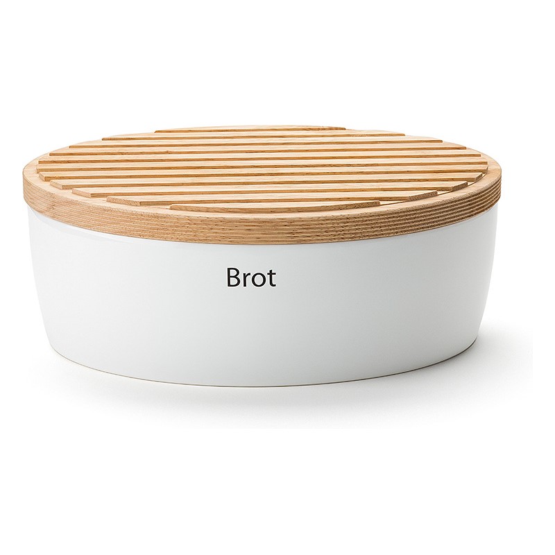 Broodtrommel 36 cm, met houten deksel/snijplank, Continenta