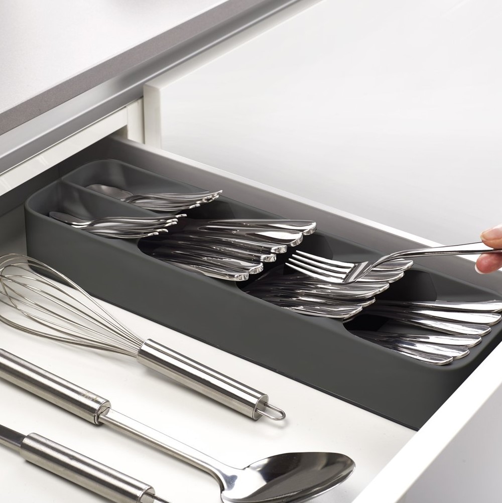 Bestekbak DRAWER STORE 39,5 X 11 cm, donkergrijs, Joseph Joseph