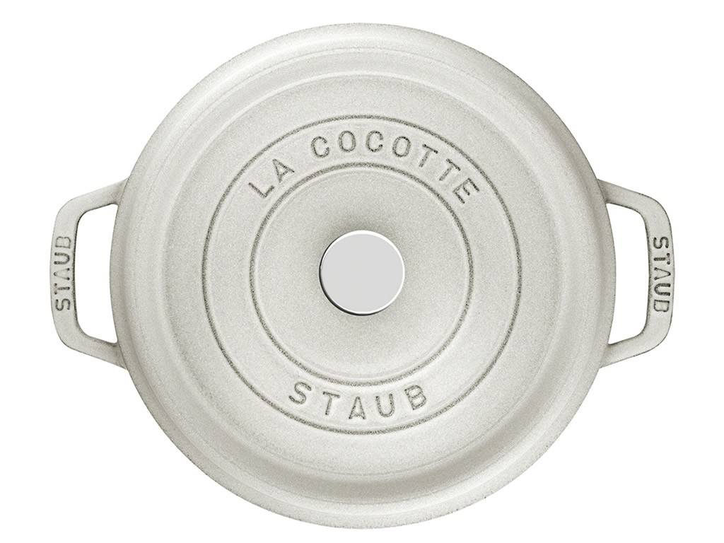 Lage braadpan COCOTTE 24 cm, rond, wit, Staub