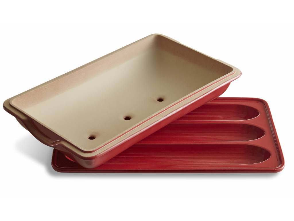 Baguettetray, bordeauxrood, Emile Henry