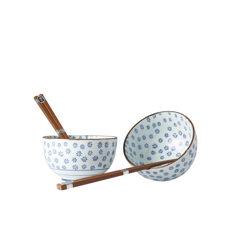 Eetkom SNOWFLAKE, set van 2 stuks, 500 ml, met eetstokjes, MIJ