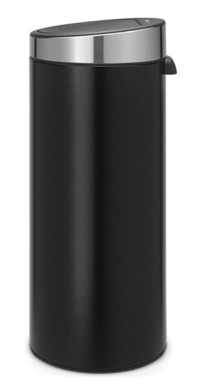 Touch prullenbak TOUCH BIN NEW 30 l, mat zwart met mat deksel, Brabantia