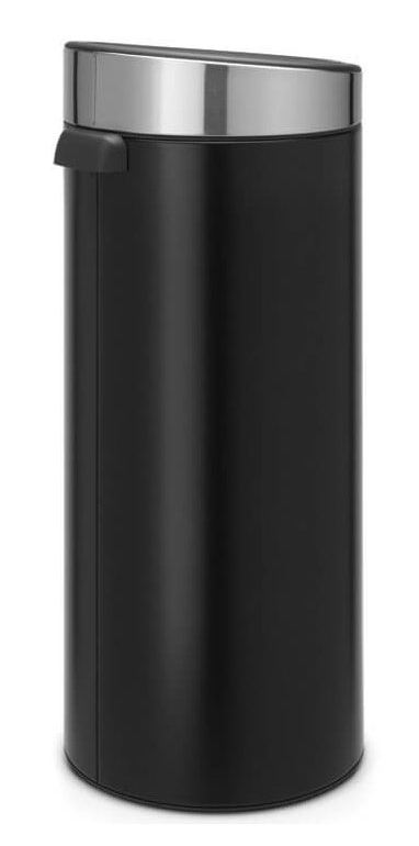 Touch prullenbak TOUCH BIN NEW 30 l, mat zwart met mat deksel, Brabantia
