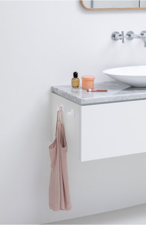 Handdoekhaakje, set van 2 stuks, wit, Brabantia