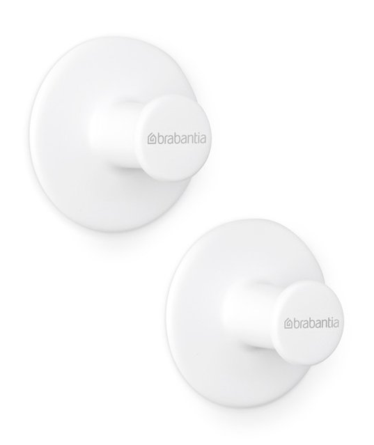 Handdoekhaakje, set van 2 stuks, wit, Brabantia