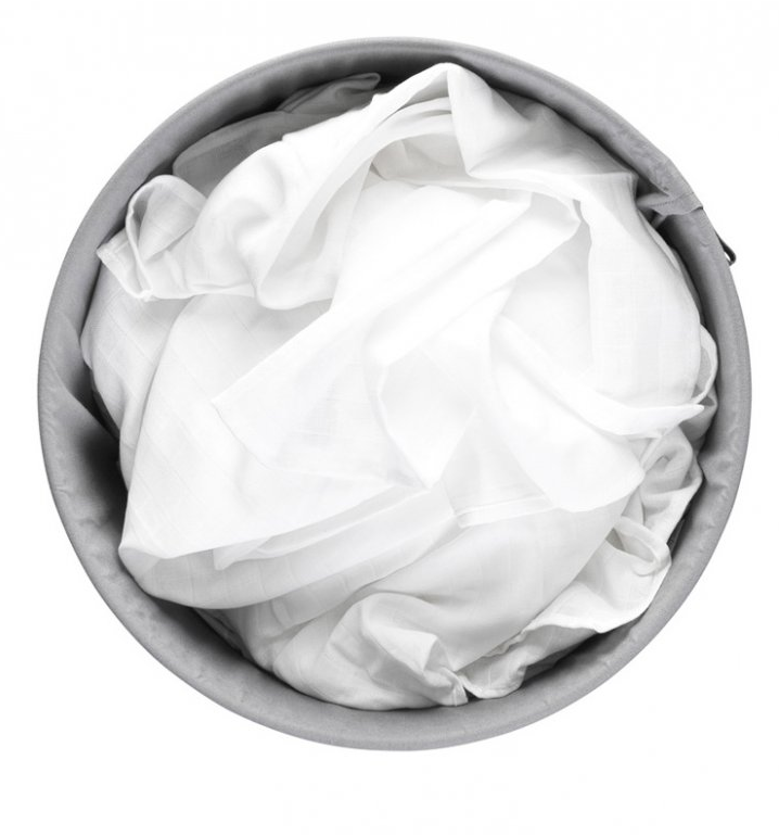 Wasmand 60 l, met kunststof deksel, wit, Brabantia