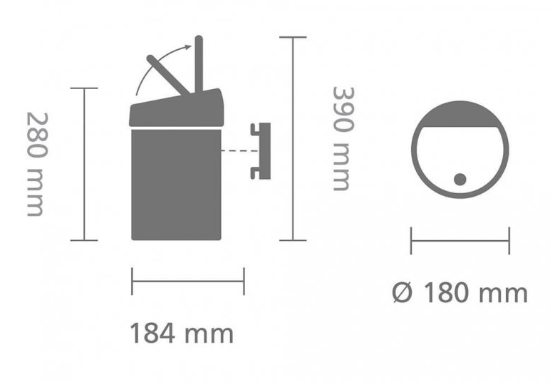 Touch prullenbak TOUCH BIN 3 l, vingerafdrukbestendig, mat staal, Brabantia