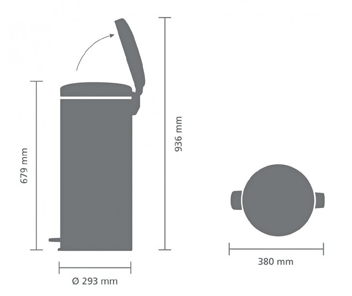 Pedaalemmer NEWICON 30 l, glanzend staal, Brabantia