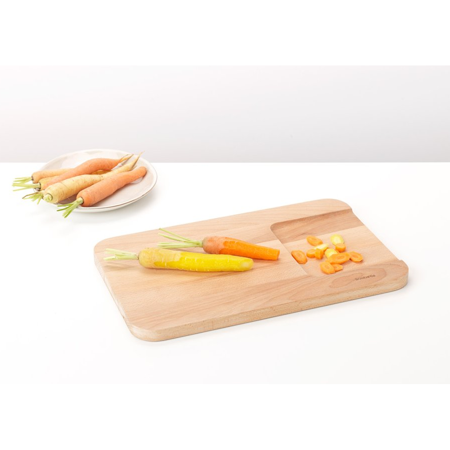 Snijplank 25 x 40 cm, voor groenten, bruin, hout, Brabantia