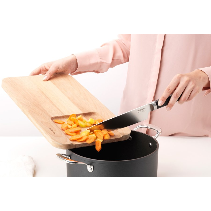 Snijplank 25 x 40 cm, voor groenten, bruin, hout, Brabantia