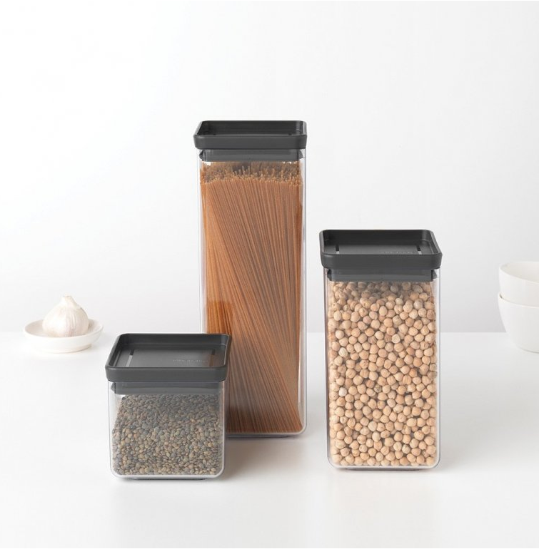 Vershoudbakje TASTY PLUS 2,5 l, donkergrijs, kunststof, Brabantia