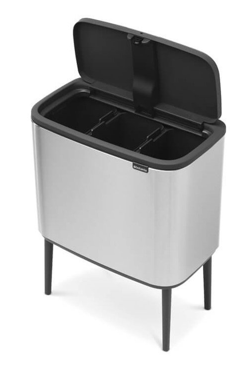 Touch prullenbak BO 3 x 11 l, mat staal, Brabantia