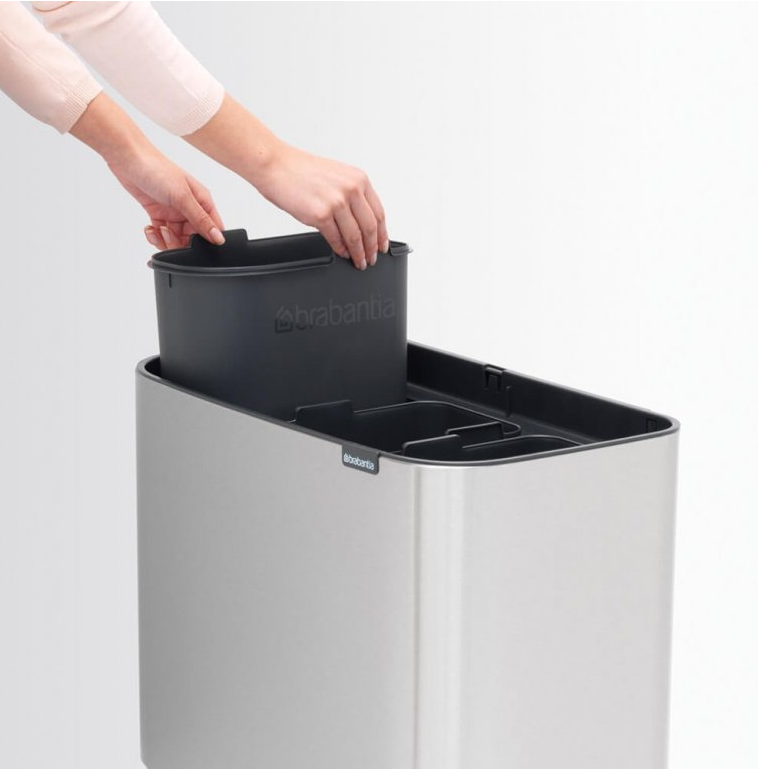 Touch prullenbak BO 3 x 11 l, mat staal, Brabantia