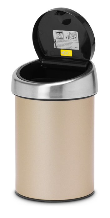 Touch prullenbak TOUCH BIN 3 l, champagne, Brabantia