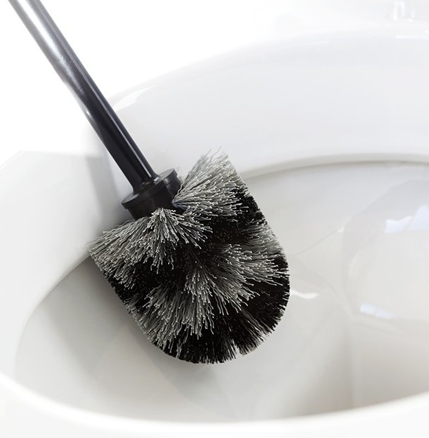 Toiletborstel met houder, mat staal, Brabantia