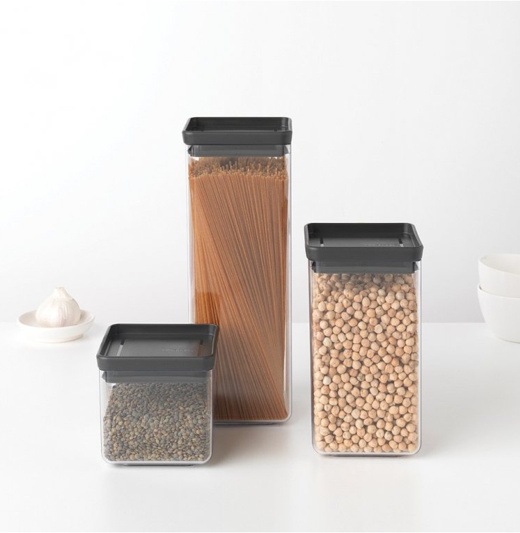 Vershoudbakje TASTY PLUS 1,6 l, donkergrijs, kunststof, Brabantia