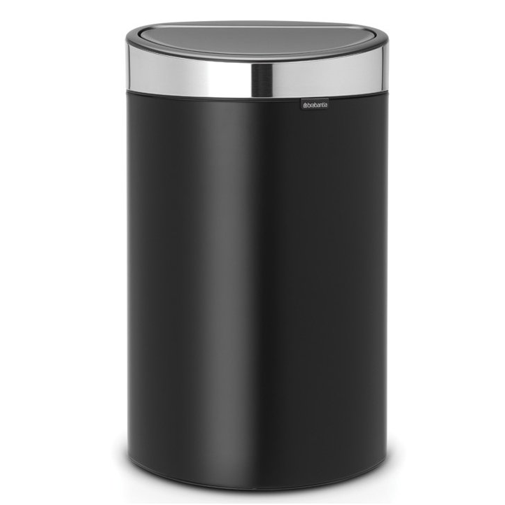 Touch prullenbak TOUCH BIN NEW 40 l, mat zwart met mat deksel, Brabantia