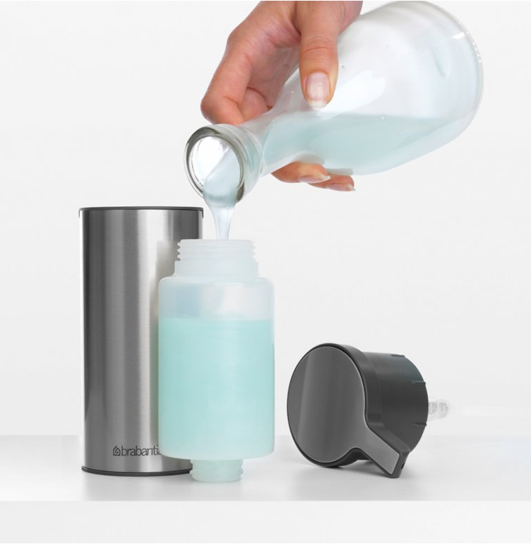 Zeepdispenser 200 ml, vingerafdrukbestendig, mat staal, Brabantia