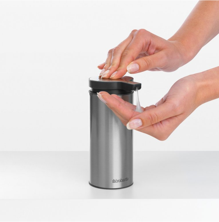Zeepdispenser 200 ml, vingerafdrukbestendig, mat staal, Brabantia