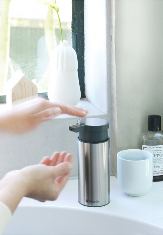 Zeepdispenser 200 ml, vingerafdrukbestendig, mat staal, Brabantia