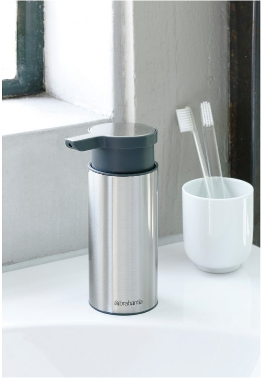 Zeepdispenser 200 ml, vingerafdrukbestendig, mat staal, Brabantia