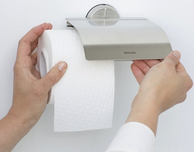 Wc-rolhouder, mat staal, Brabantia
