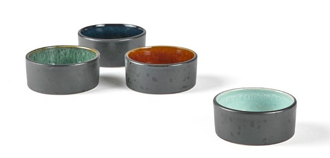 Tapasschaaltje 7,5 cm, set van 4 stuks, zwart, Bitz