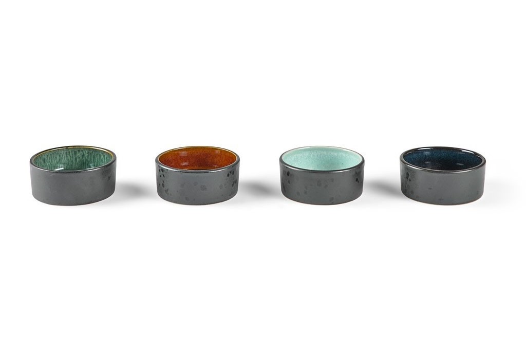 Tapasschaaltje 7,5 cm, set van 4 stuks, zwart, Bitz