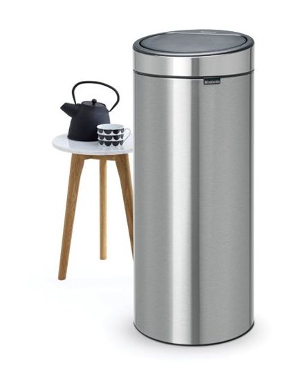 Touch prullenbak TOUCH BIN NEW 30 l, vingerafdrukbestendig, mat staal, Brabantia