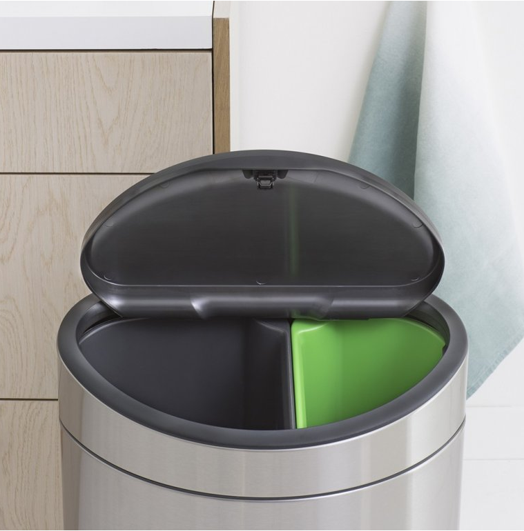 Touch prullenbak TOUCH BIN NEW 10 + 23 l, vingerafdrukbestendig, mat staal, Brabantia