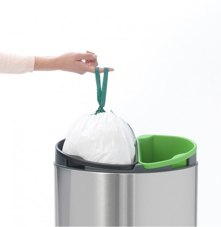 Touch prullenbak TOUCH BIN NEW 10 + 23 l, vingerafdrukbestendig, mat staal, Brabantia