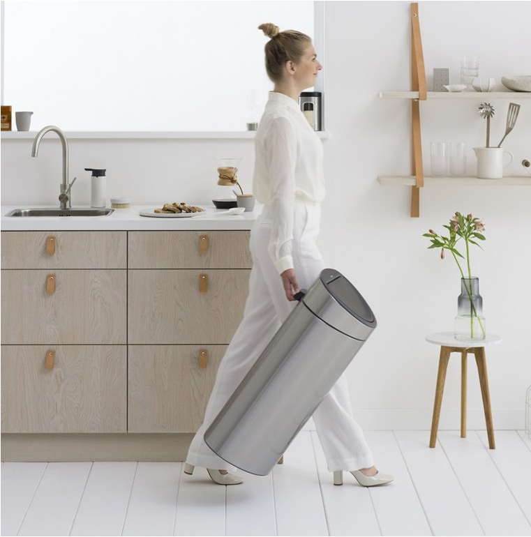 Touch prullenbak TOUCH BIN NEW 10 + 23 l, vingerafdrukbestendig, mat staal, Brabantia