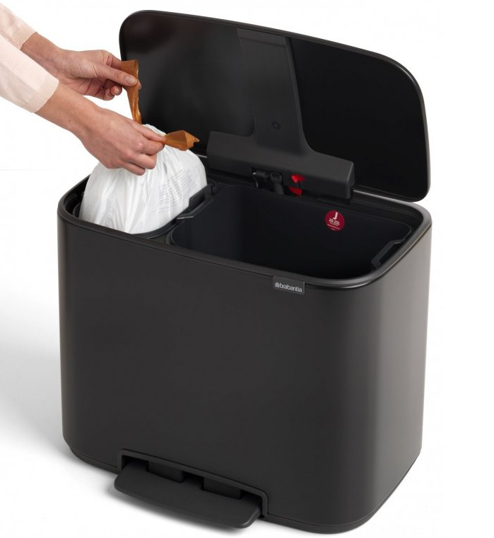 Pedaalemmer BO 11 + 23 l, mat zwart, Brabantia