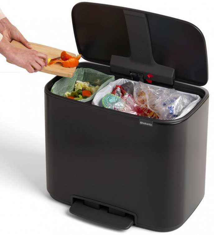 Pedaalemmer BO 11 + 23 l, mat zwart, Brabantia