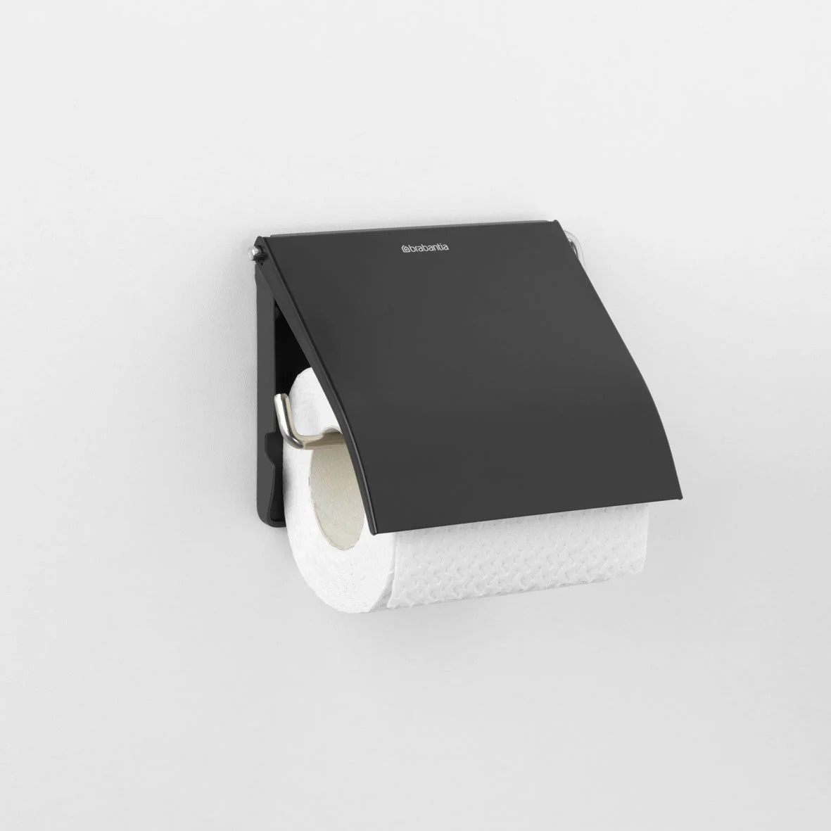 Toiletborstel met houder, wc-rolhouder en reserverolstandaard (set) RENEW, zwart, Brabantia