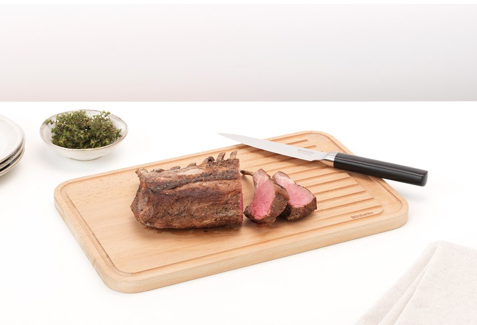 Snijplank 25 x 40 cm, voor vlees, bruin, hout, Brabantia