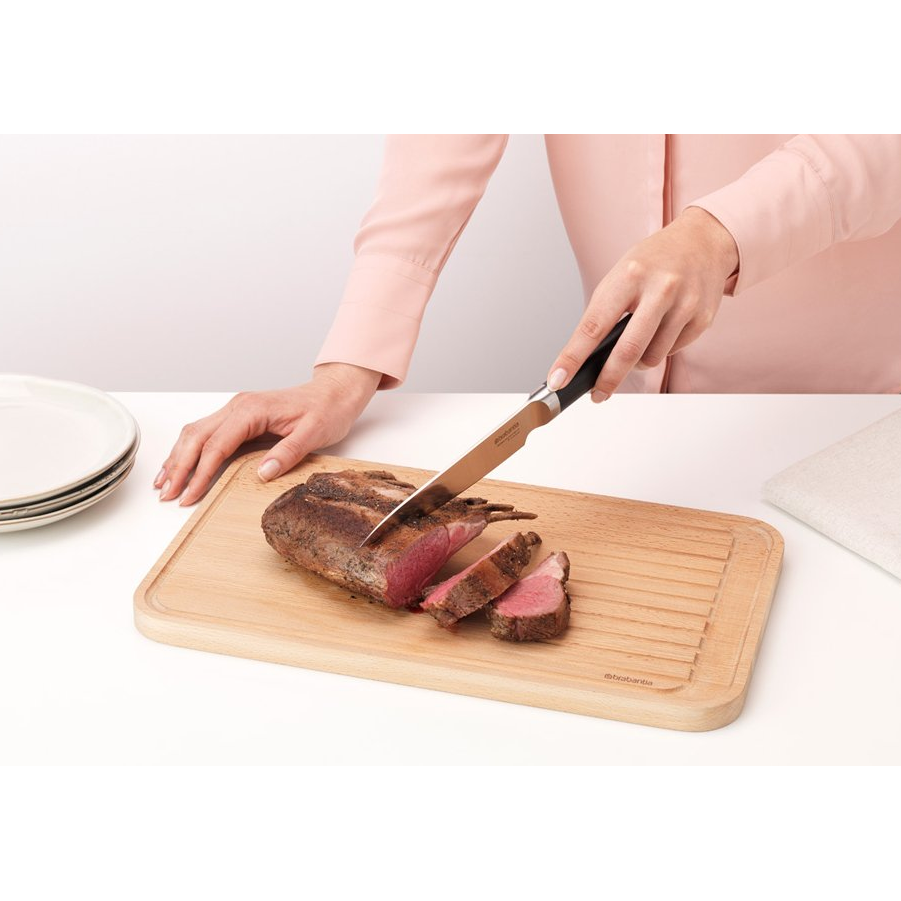 Snijplank 25 x 40 cm, voor vlees, bruin, hout, Brabantia
