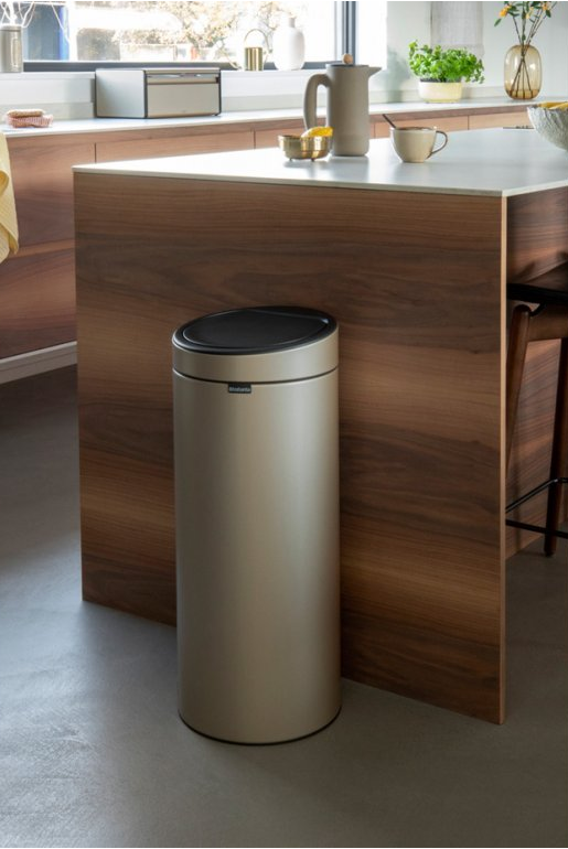 Touch prullenbak TOUCH BIN NEW 30 l, champagne, Brabantia