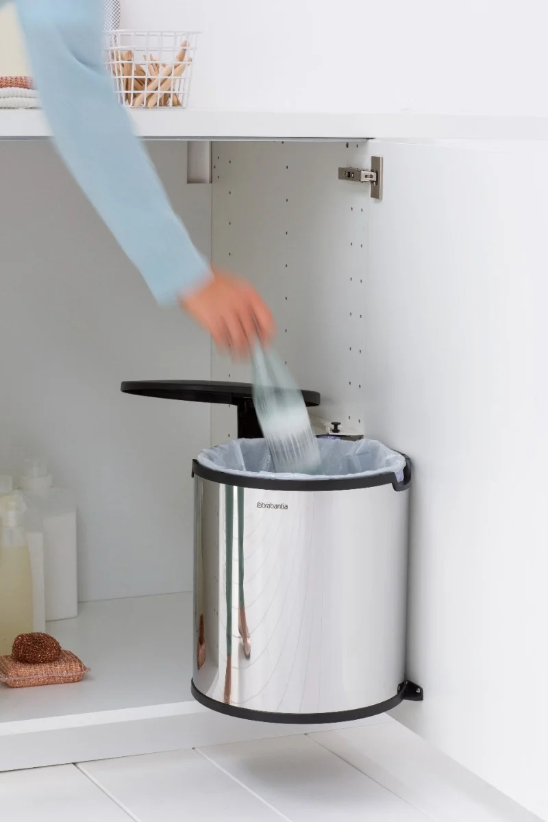 Inbouwprullenbak 15 l, glanzend staal, Brabantia