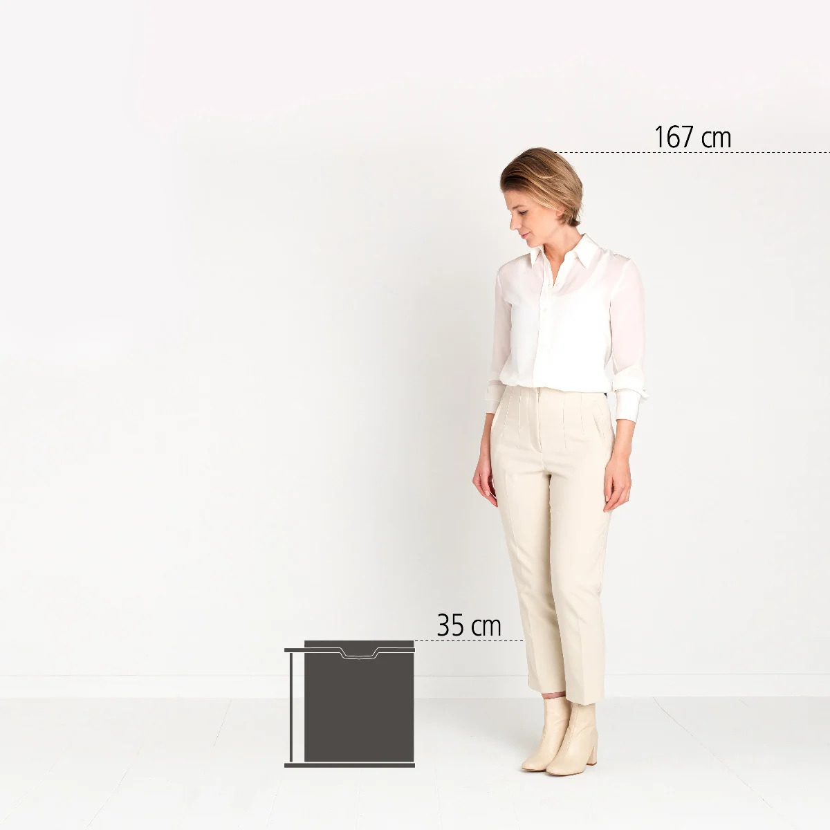 Inbouwprullenbak 15 l, glanzend staal, Brabantia