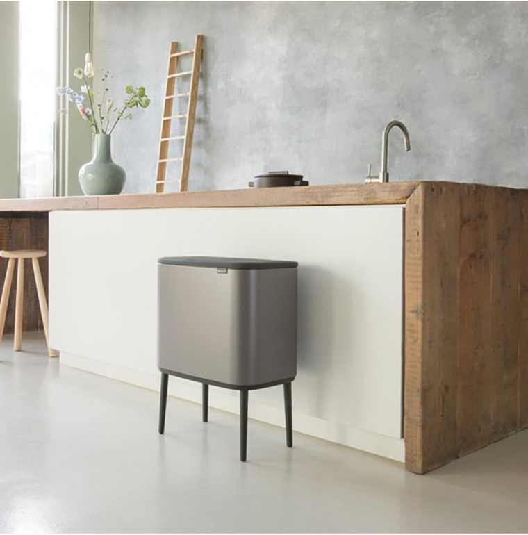 Touch prullenbak BO 11 + 23 l, platina, Brabantia