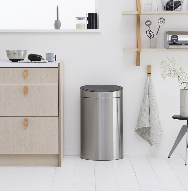 Touch prullenbak TOUCH BIN NEW 40 l, vingerafdrukbestendig, mat staal, Brabantia